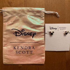 Disney|Kendra Scott Gold w black drusy Mickey Mouse Stud Earrings. NWT